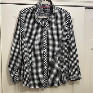 Talbots Black and White Gingham Shirt